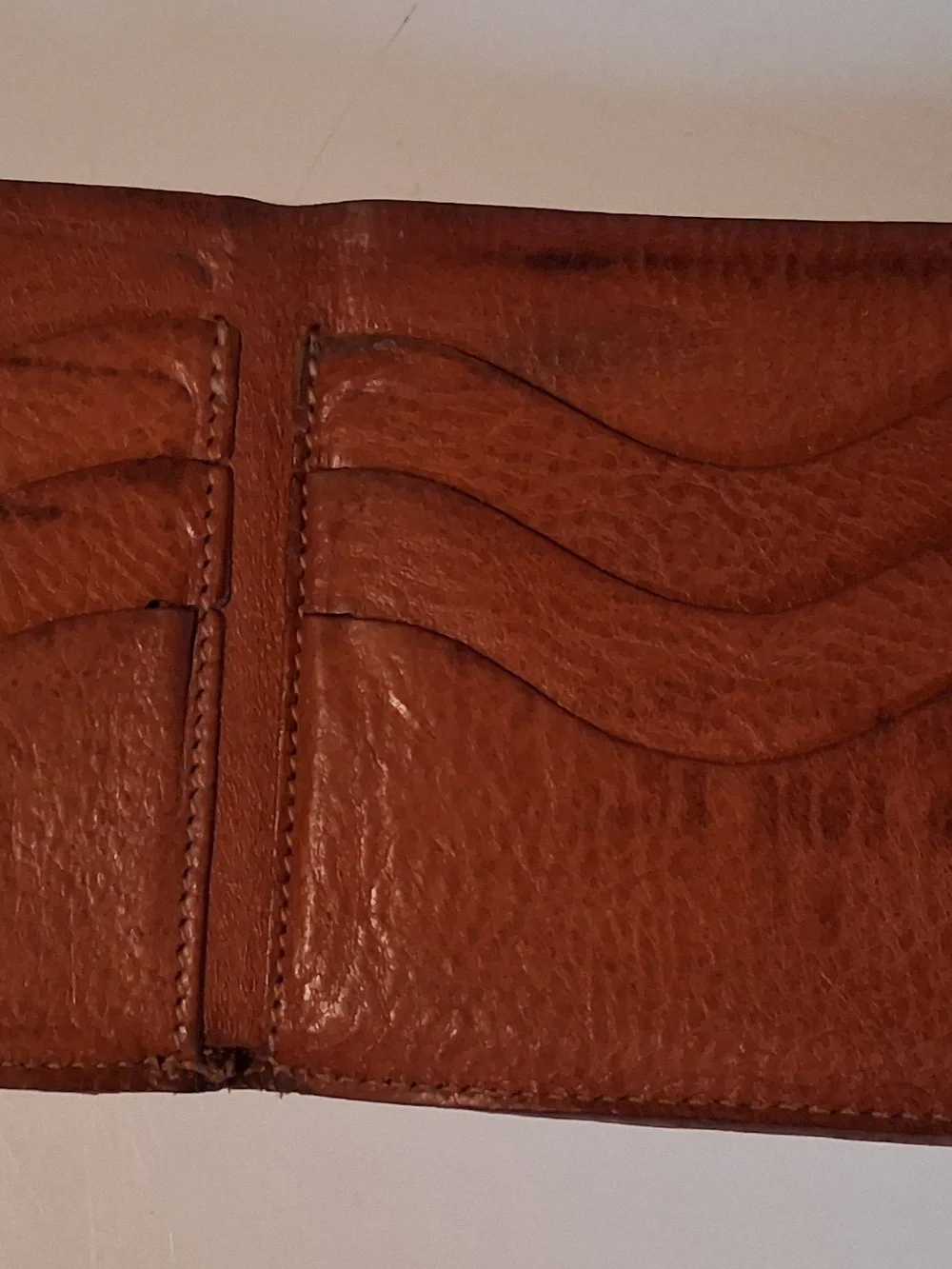 Men's Tan Leather Card Holder with Snap Tab
